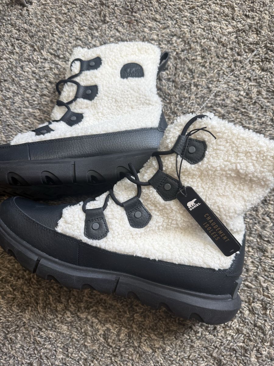 Sorel Explorer II Joan Faux Shearling & Leather Snow Boots Women's Size 12 New