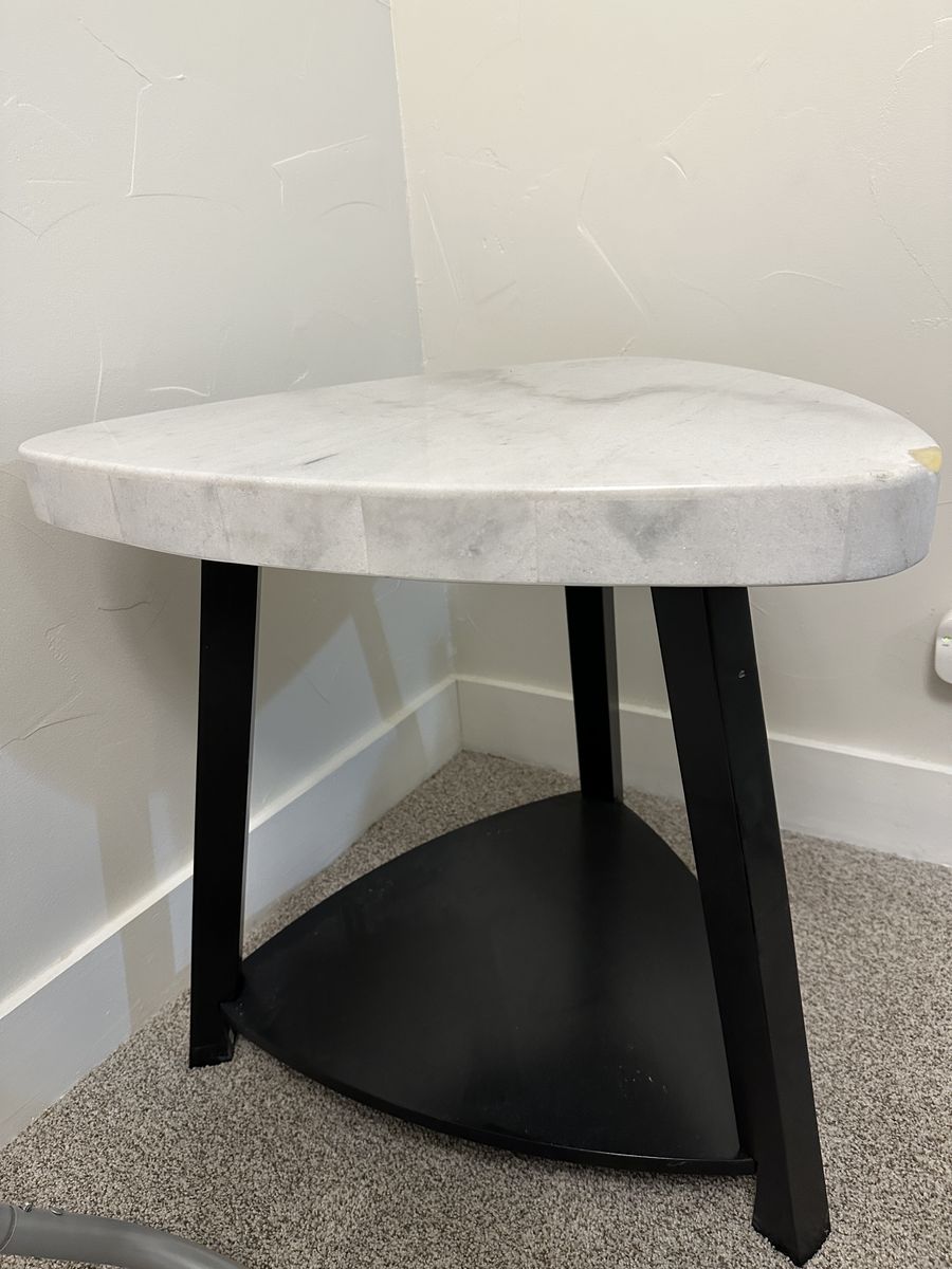 Corner Side Table with Shelf