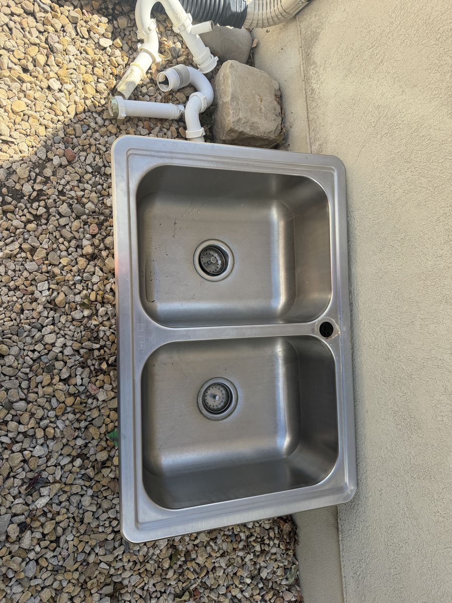 Stainless Steel Double Bowl Kitchen Sink with Plumbing Hardware
