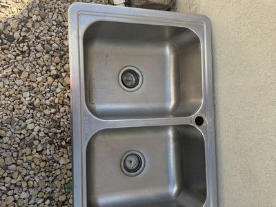 Stainless Steel Double Bowl Kitchen Sink with Plumbing Hardware