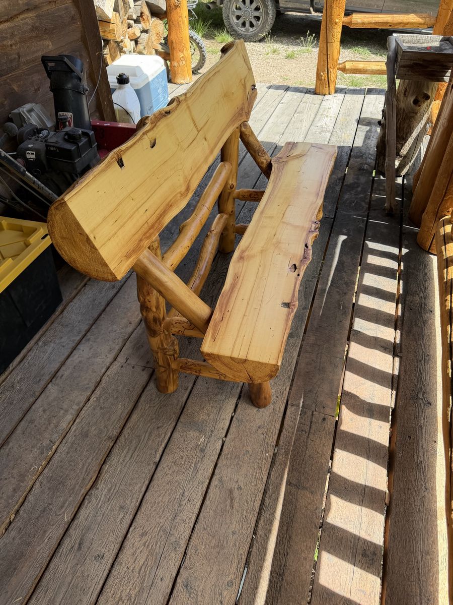 Log cabin bench