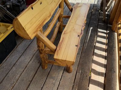 Log cabin bench