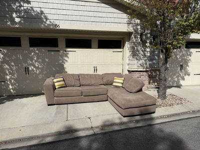Plush Tan Sectional With Chaise