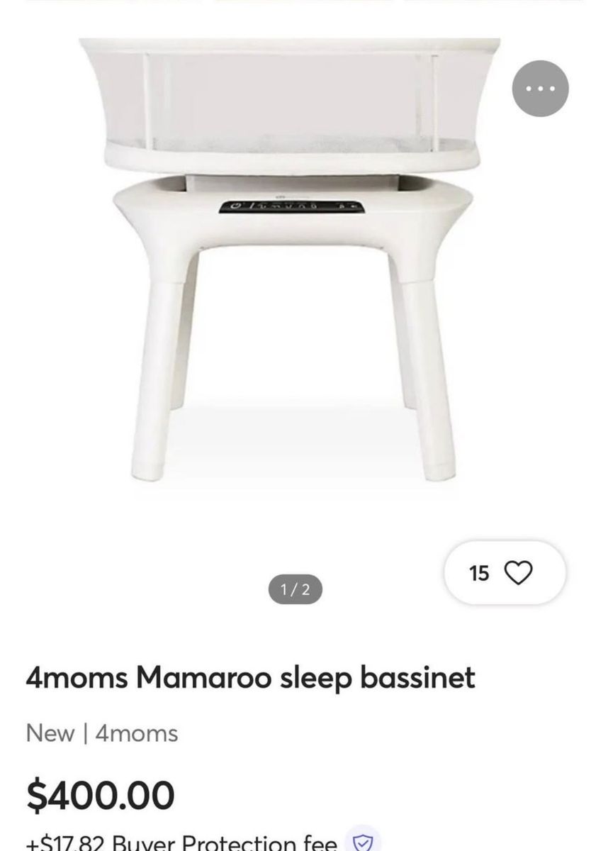 4moms MamaRoo Sleep Bassinet - Smart Baby Sleeper with 5 Motions, White