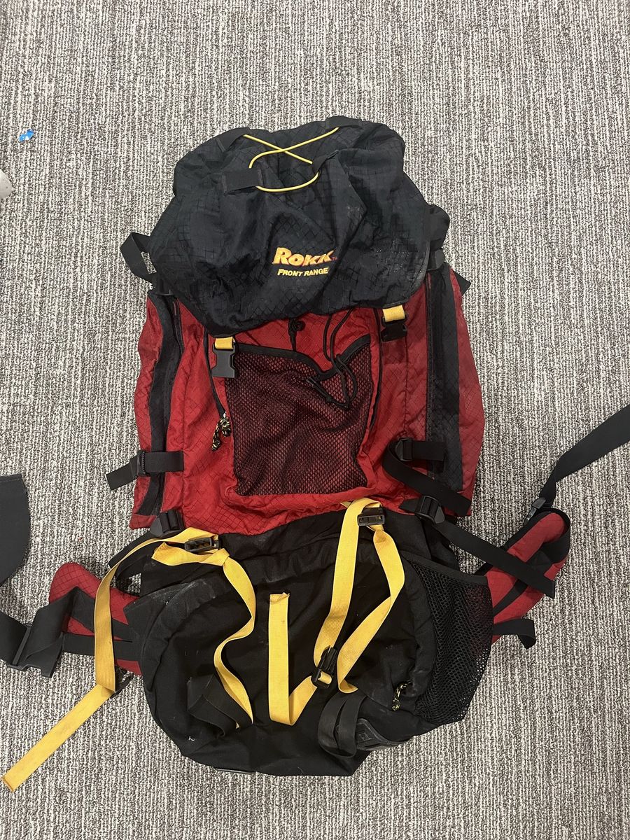 Rokk Front Range Internal Frame Hiking Backpack Red and Black