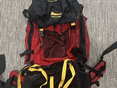 Rokk Front Range Internal Frame Hiking Backpack Red and Black