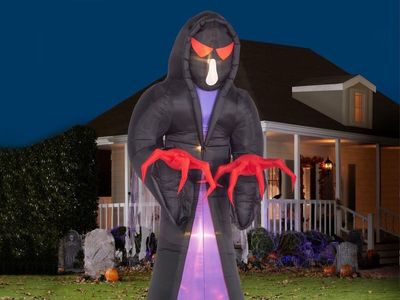 Halloween 16’ COLOSSAL Giant Grim Reaper Inflatable Blow Up Pumpkin Home Decor Decoration Yard Prop