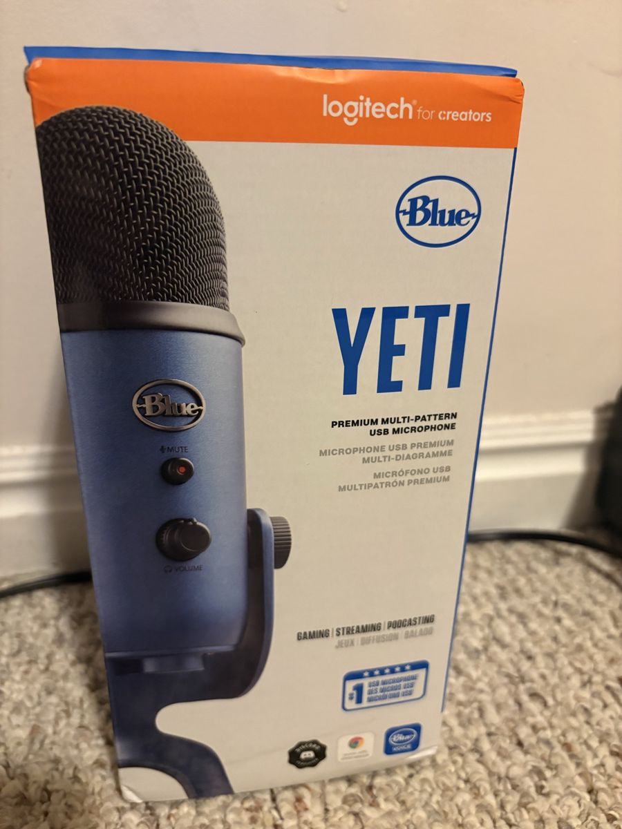 Logitech Blue Yeti USB Microphone - Premium Multi-Pattern Mic for Gaming, Streaming, Podcasting (Blue)