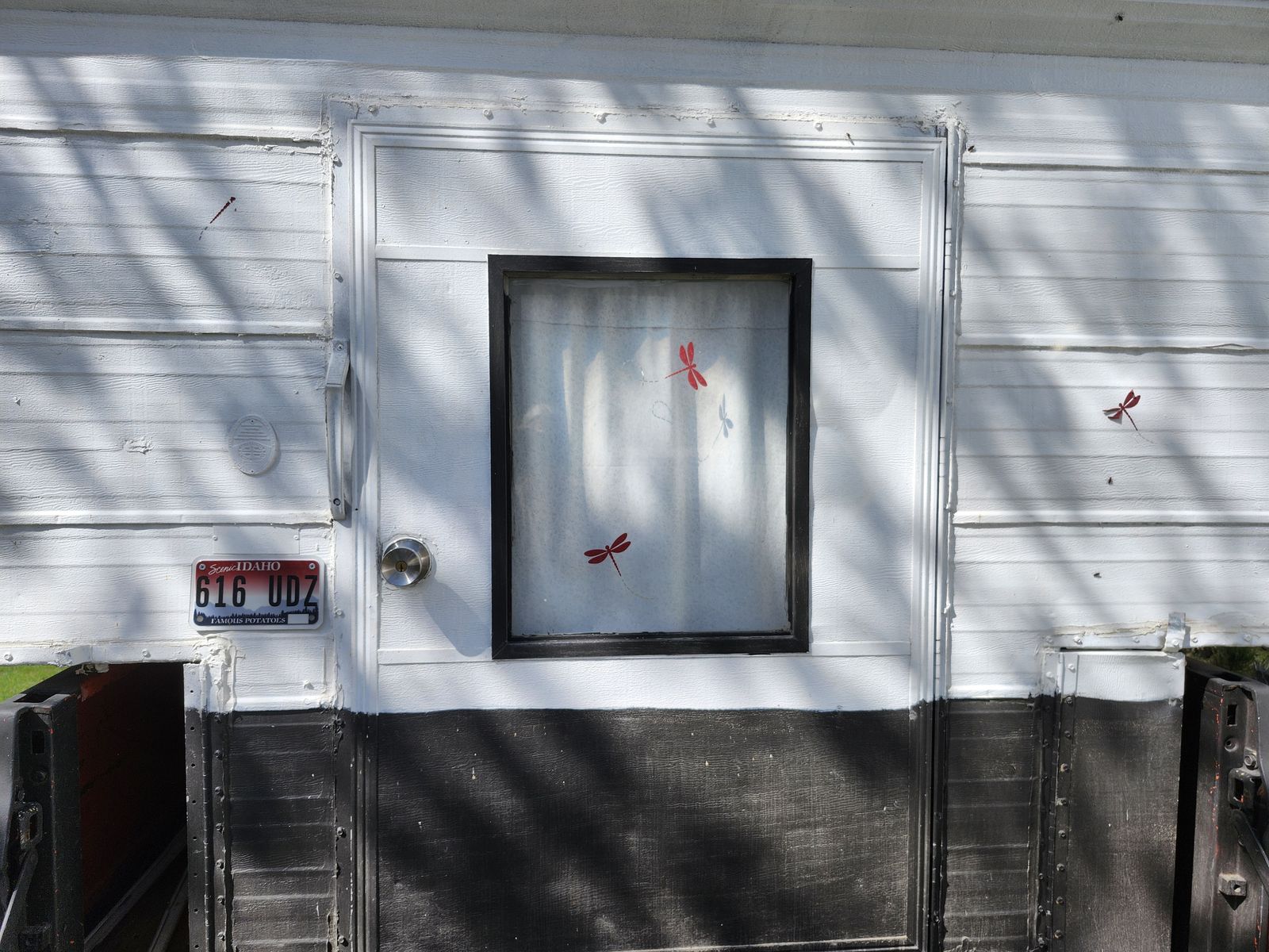 Vintage truck bed trailer and camper