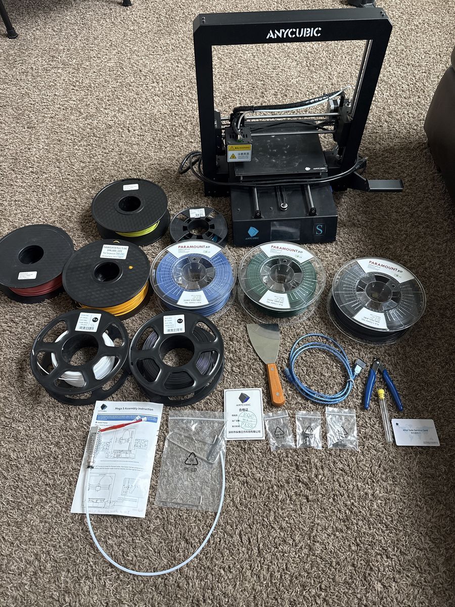 Anycubic Mega S 3D Printer with Filament & Accessories - Used