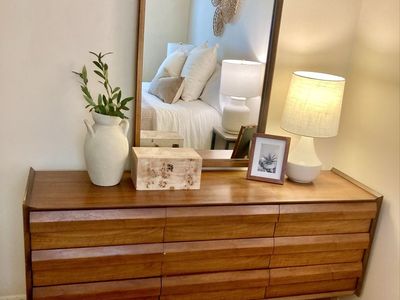 Vintage Lane Furniture First Addition Mid-Century 1960’s Modern Walnut Dresser with Mirror.