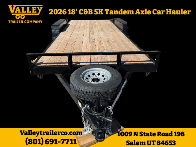18' Car Hauler | 9,900# GVWR | Tandem 7K Axles From C&B Trailers - FREE DELIVERY