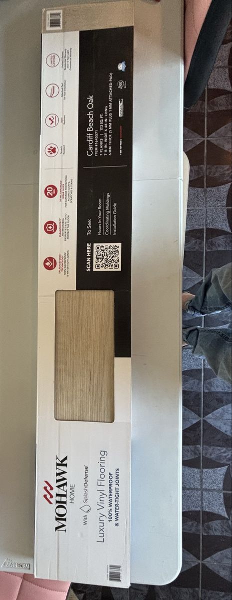 Mohawk Home Cardiff Oak 6MM Thick Waterproof Rigid Vinyl Flooring, CleanProtect, ActiveGuard, 24 sq ft