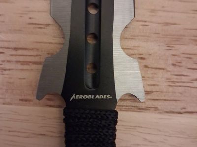 AeroBlades Throwing Knife Black Cord Wrapped Handle Stainless Steel
