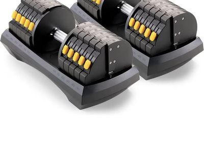 ProForm Adjustable Dumbbell Set w/ Stand – 10–50 lb Pair