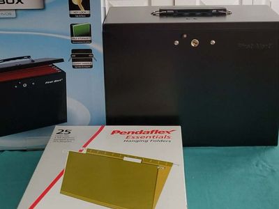 First Alert File Box + Pendaflex Hanging Folders (25 ct) New