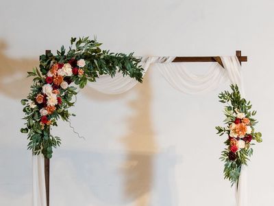 Wedding arch flower and drapery set