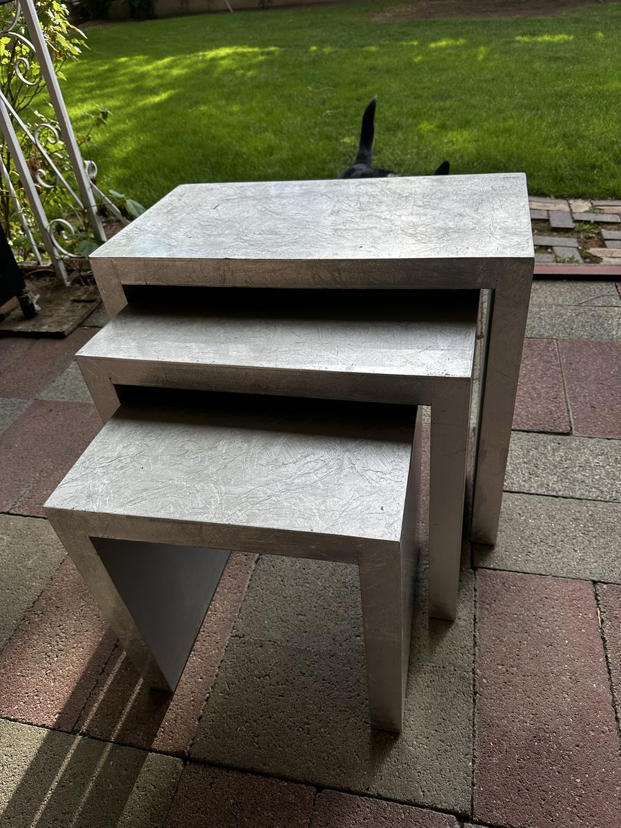 Set of 3 Silver End Tables (3 Sizes)