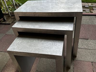 Set of 3 Silver End Tables (3 Sizes)