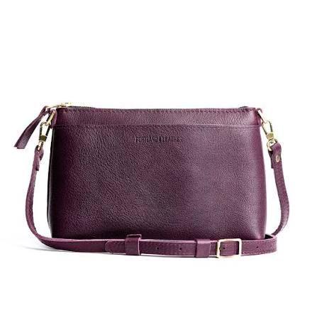 Portland Leather Plum Crossbody Bag - Full Grain Leather, Adjustable Strap