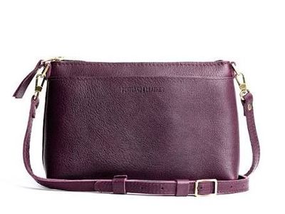 Portland Leather Plum Crossbody Bag - Full Grain Leather, Adjustable Strap