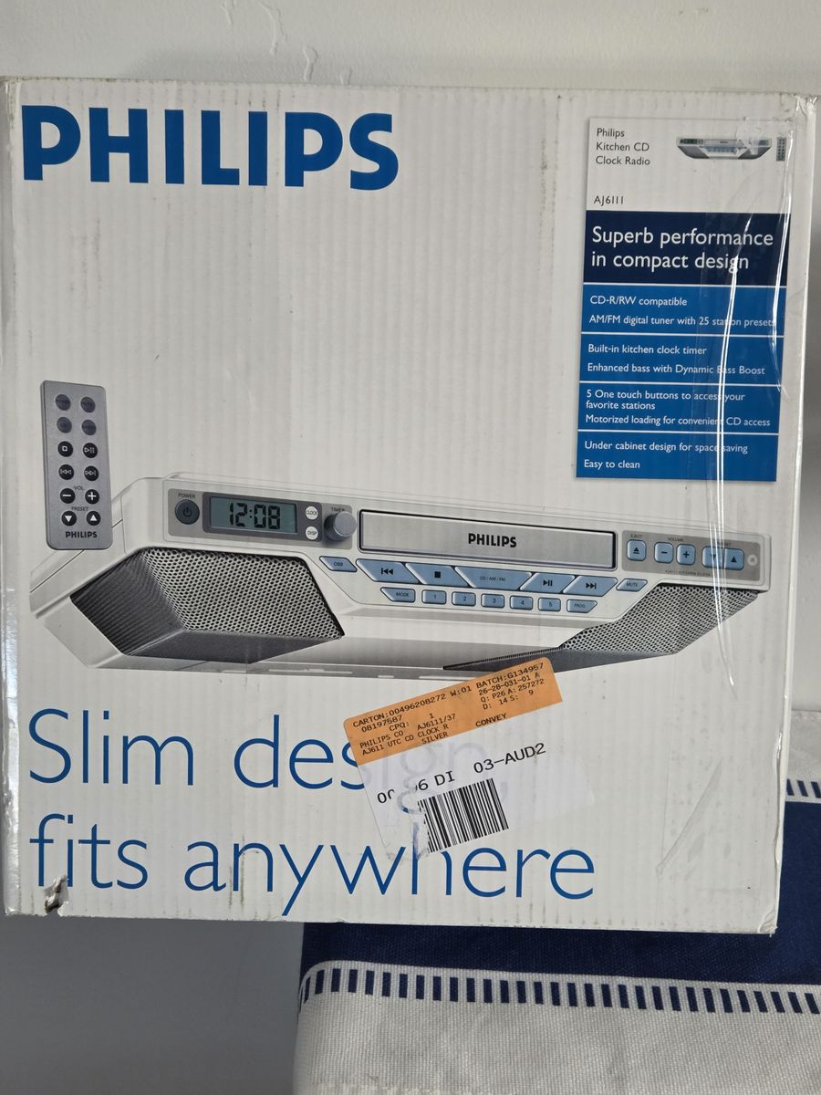NEW'Philips kitchen CD Clock Radio AJ6111