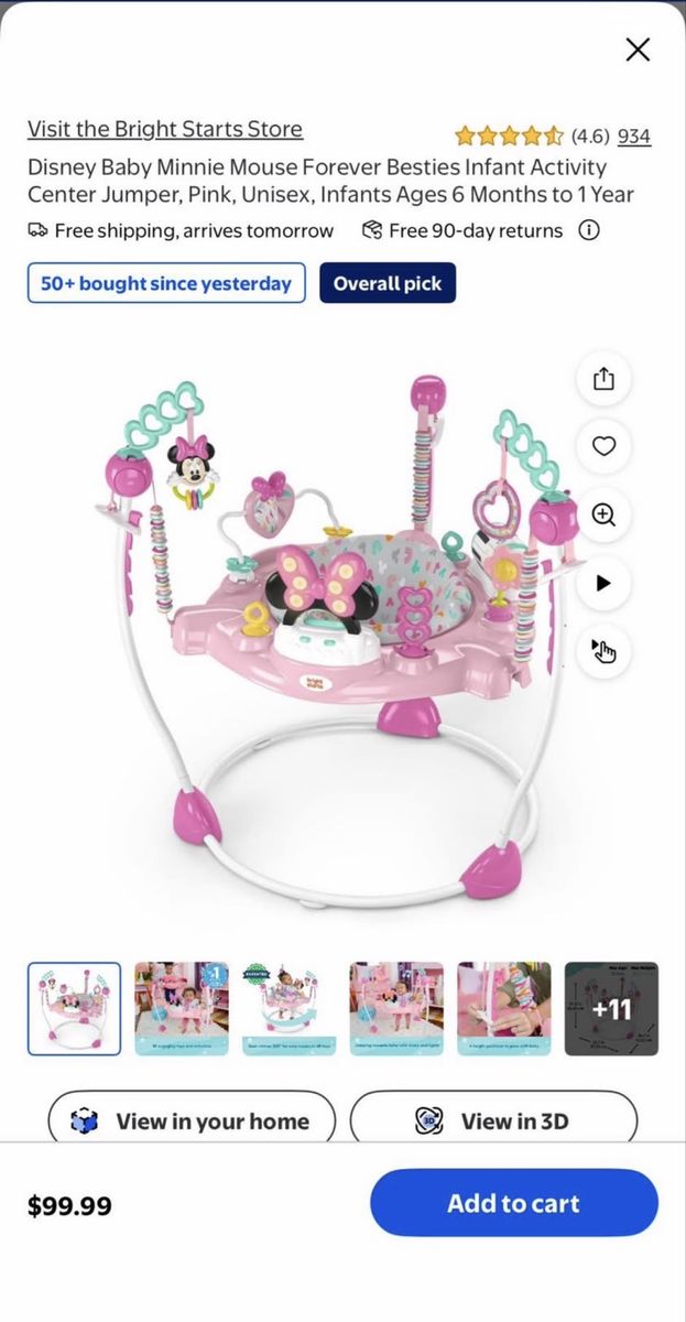 Disney Baby Minnie Mouse Infant Activity Center Jumper
