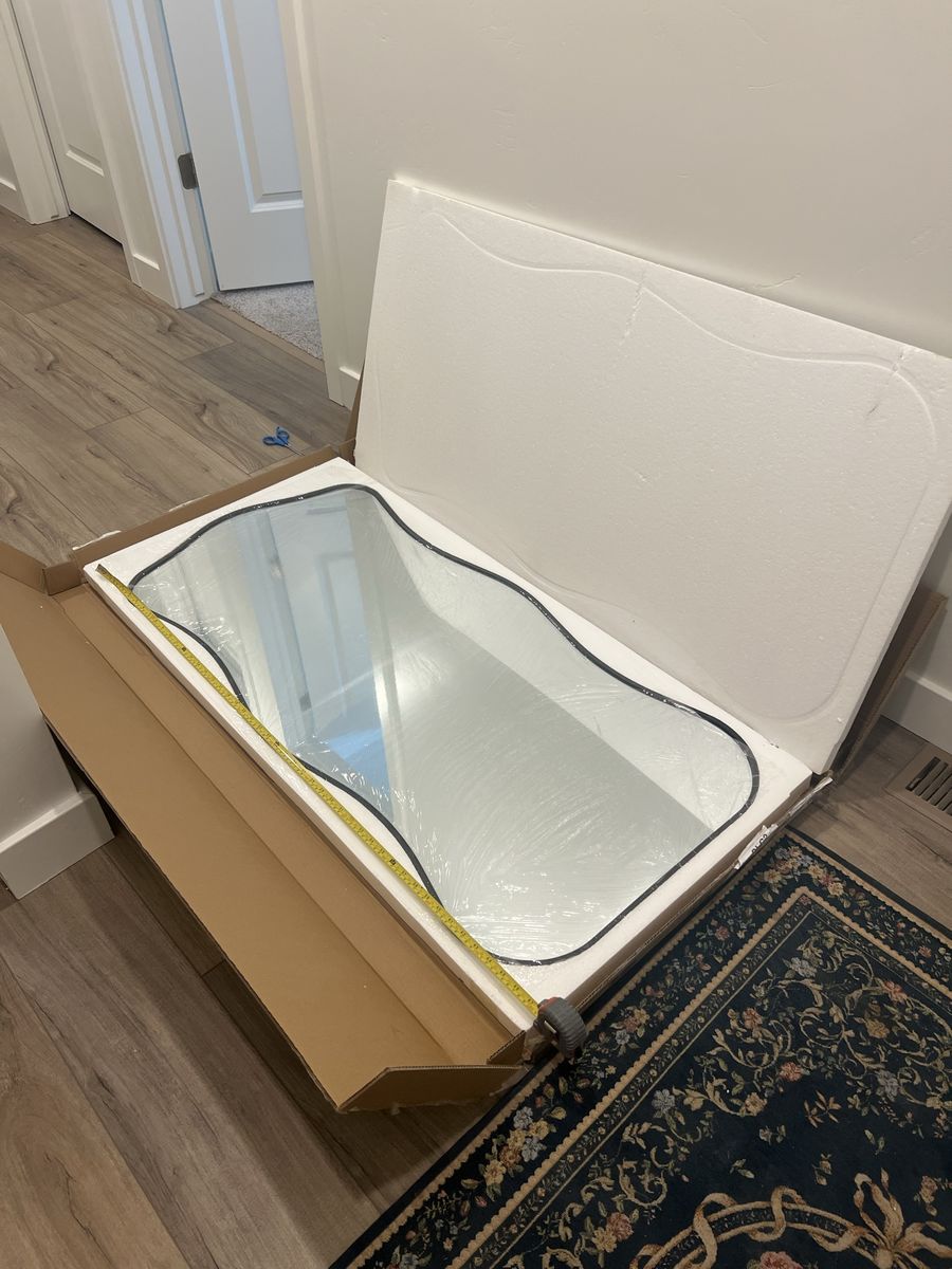 New Wavy Full Length Wall Mirror - Black Frame, Unopened, 47" x 22"