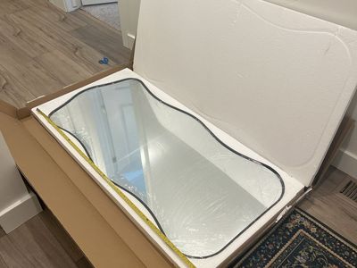New Wavy Full Length Wall Mirror - Black Frame, Unopened, 47" x 22"
