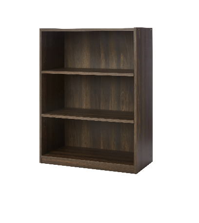 NEW Mainstays 3-Shelf Bookcase with Adjustable Shelves, Canyon Walnut