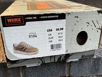 WORX by Red Wing Shoes Style 5104 Steel Toe Work Shoes Brown Size 8W