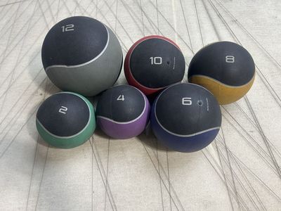 Set of 6 Medicine Balls (2, 4, 6, 8, 10, 12 lbs) for Core and Strength Training