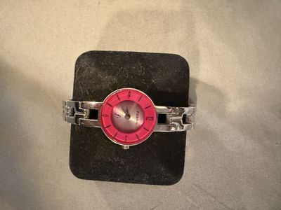 Fossil Women's Silver-Tone Bracelet Watch with Pink Dial