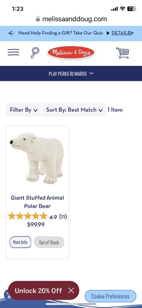 Large Plush Polar Bear Stuffed Animal