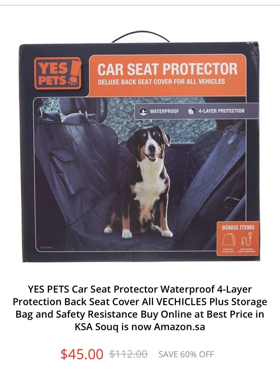 YES PETS deluxe car seat protector