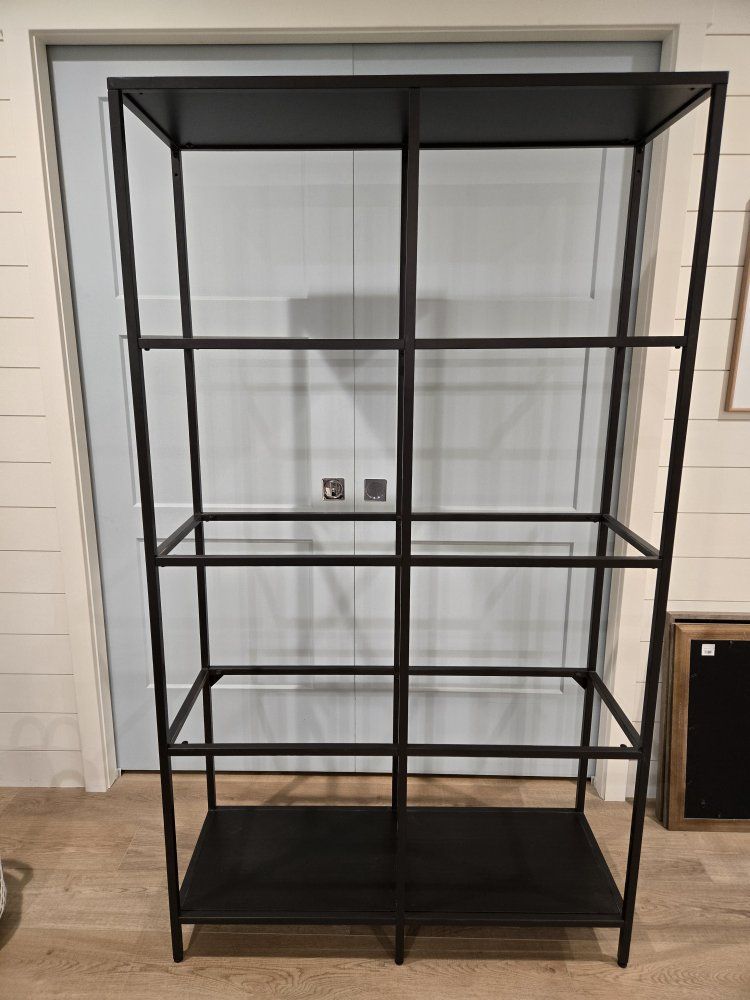 2 metal frame and glass shelves for sale: $60 each