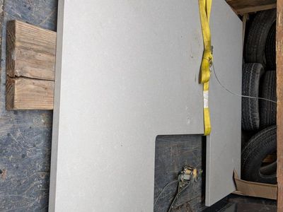 Quartz Countertop with Sink Cutout - 86.5" x 60" - Light Gray/Beige