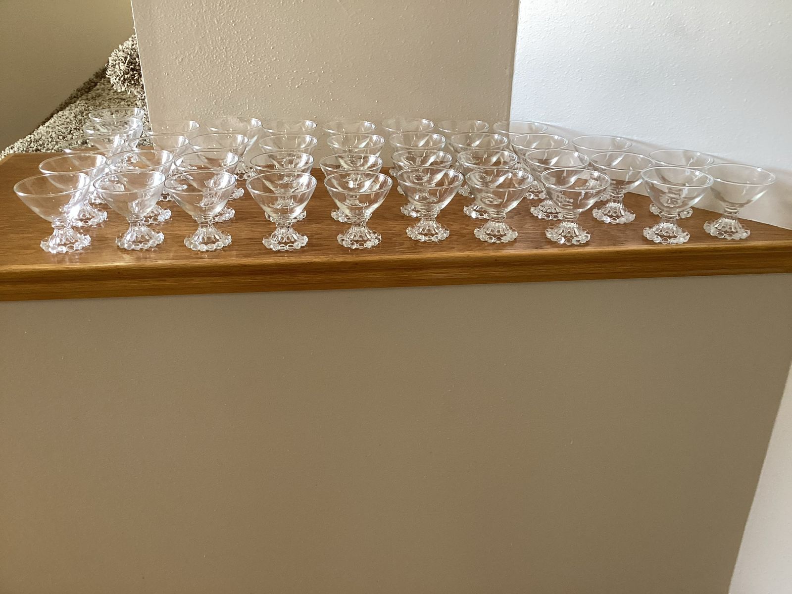 Vintage Anchor Hocking Boopie Clear Glass Dessert Sherbet Glasses Set