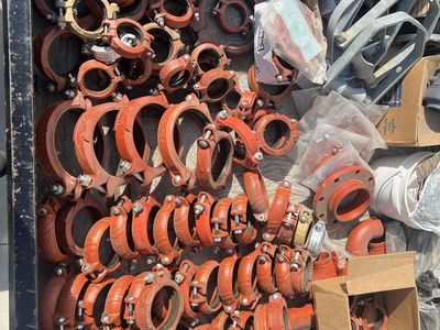 Assorted Grooved Pipe Couplings, Fittings, and Valves Lot