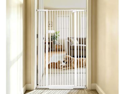 New Lumizone 55.12" Tall Pressure Mounted Pet Gate White