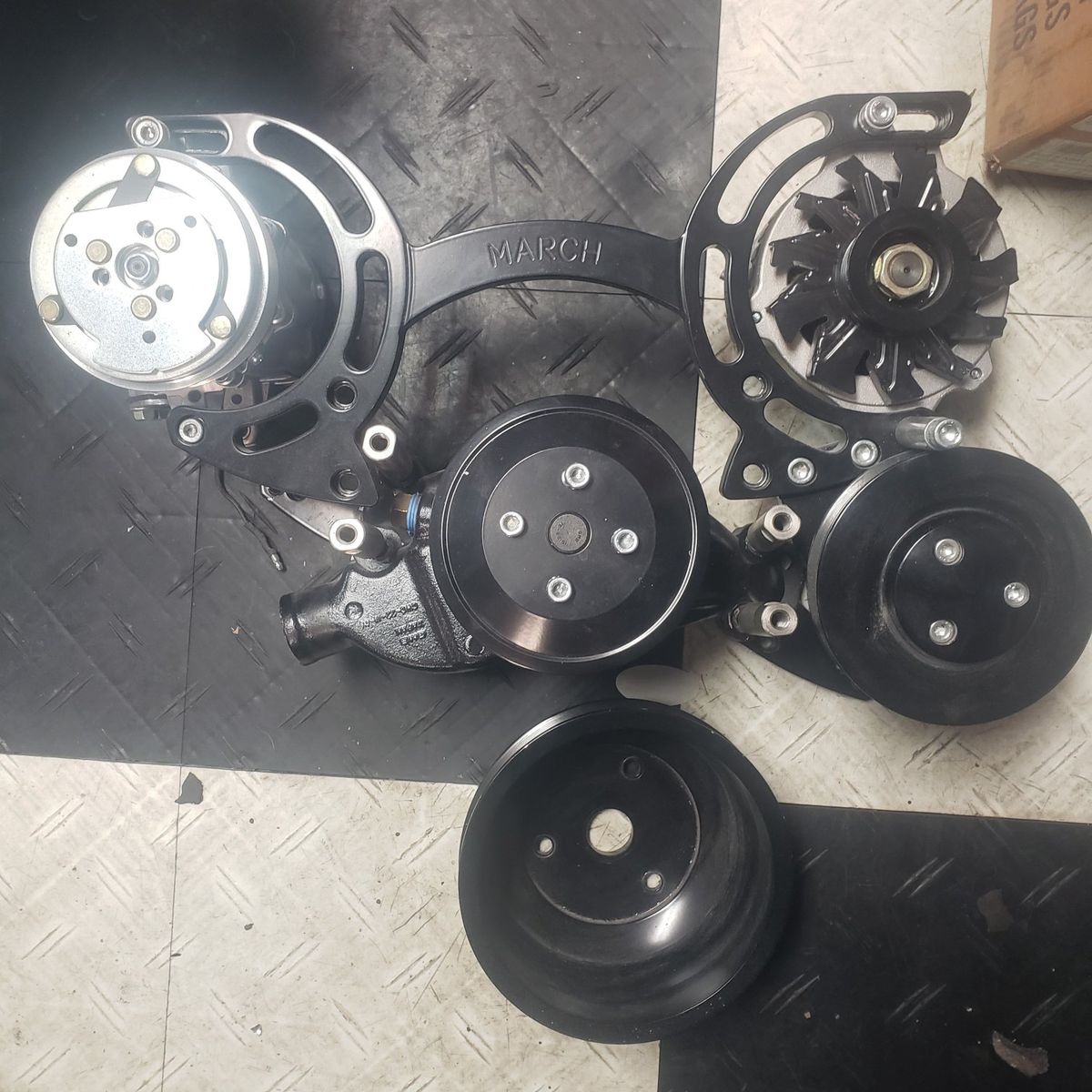 small block front serp belt set up