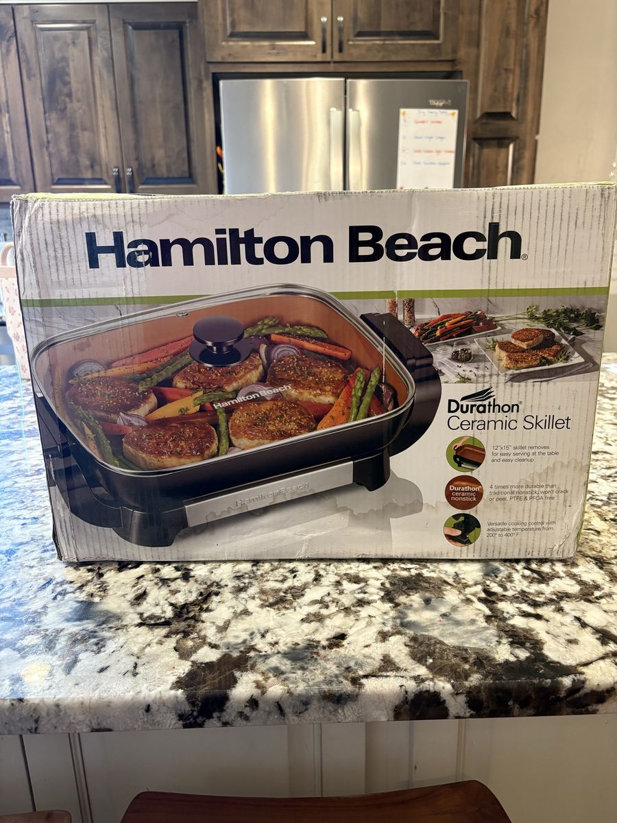 Hamilton Beach Durathon Ceramic Skillet Electric Nonstick Frying Pan