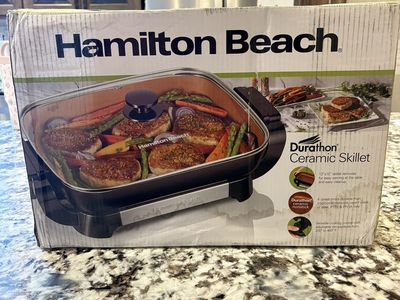 Hamilton Beach Durathon Ceramic Skillet Electric Nonstick Frying Pan