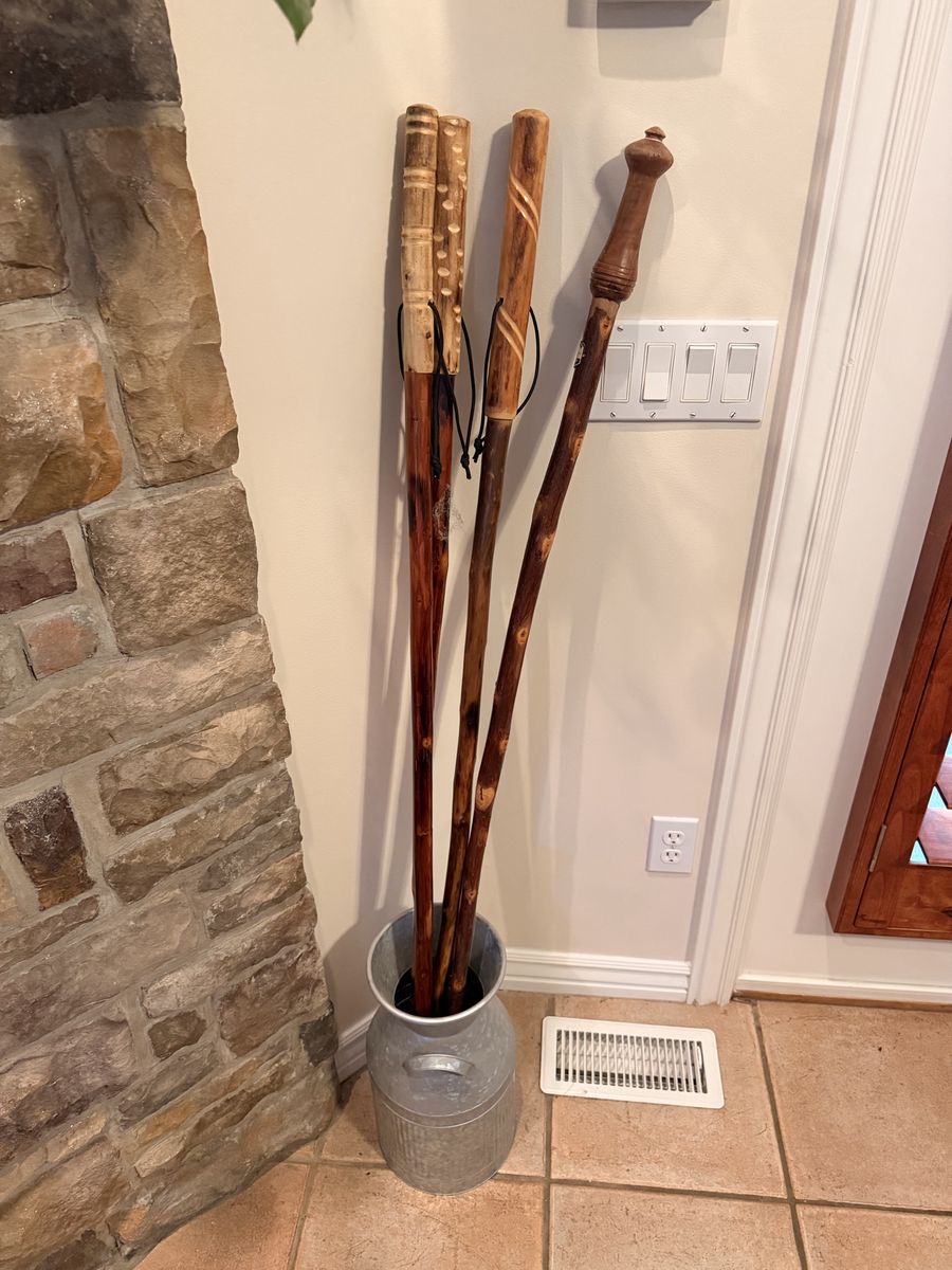 4 - 55in Wooden Walking Sticks 