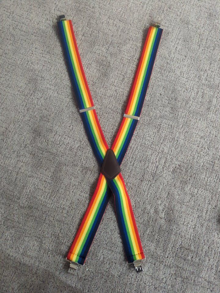 One Size Fits All Rainbow Suspenders - Vibrant & Adjustable