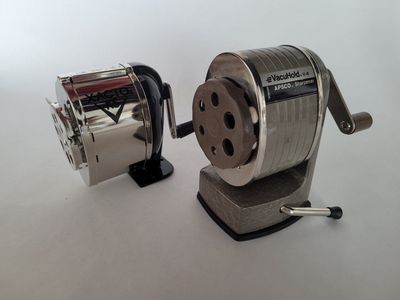 Vintage Pencil Sharpeners: X-Acto KS & APSCO VacuHold V-5 - Manual, Multi-Hole