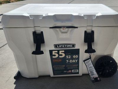 Lifetime 55 Quart Wasatch Cooler with Wheels - White