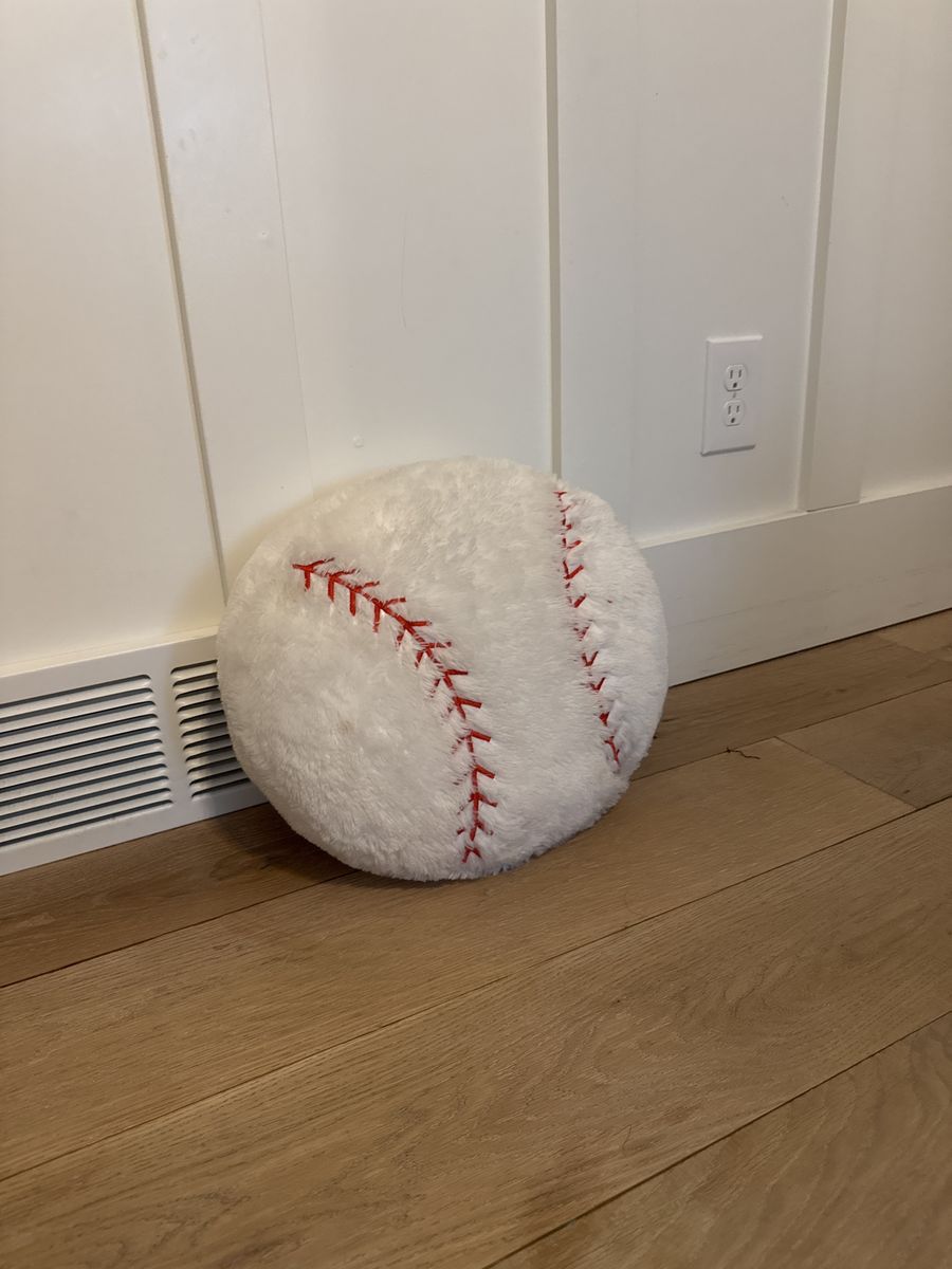 Large Plush Baseball Pillow - Soft & Huggable Sports Decor