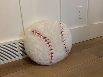Large Plush Baseball Pillow - Soft & Huggable Sports Decor