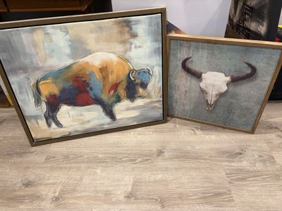 Buffalo and cow wall decor